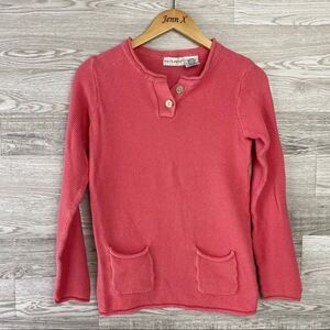 White Stag Pink Long Sleeve Button Up Sweater